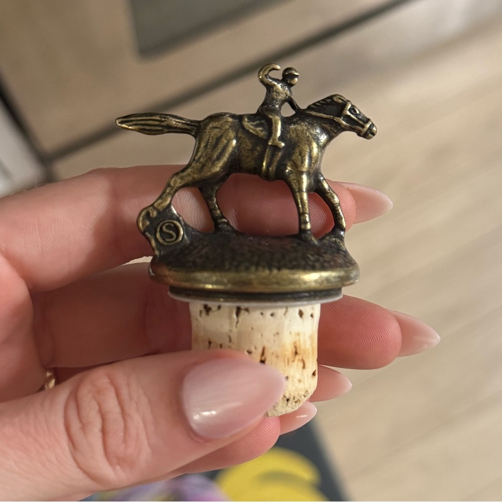 Equestrian Blantons “S” collectible Bronze Bottle Stopper